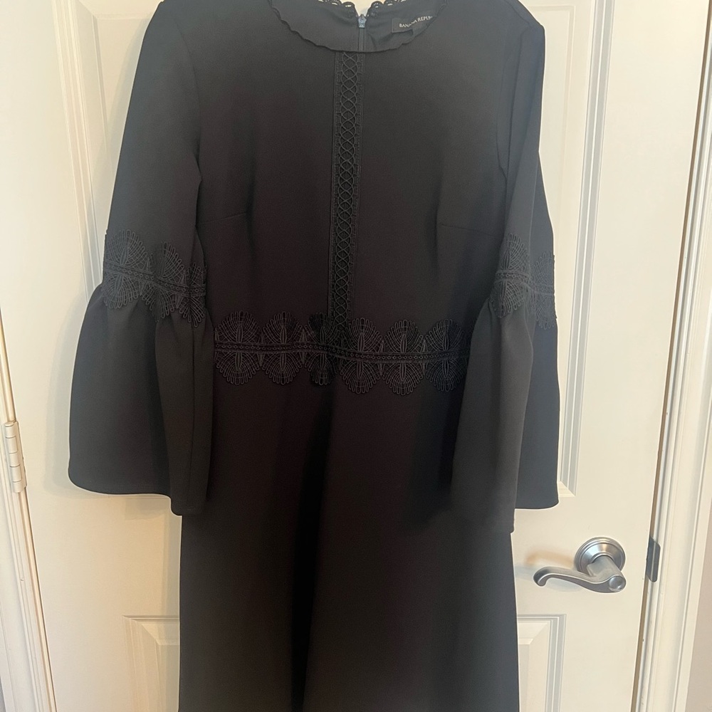 Banana Republic Black Lace-Trim Dress